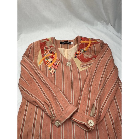 Vintage Canvasbacks Lutton & Horsfield Linen/Rayon Embellished Jacket - Sz-S - Picture 2 of 12